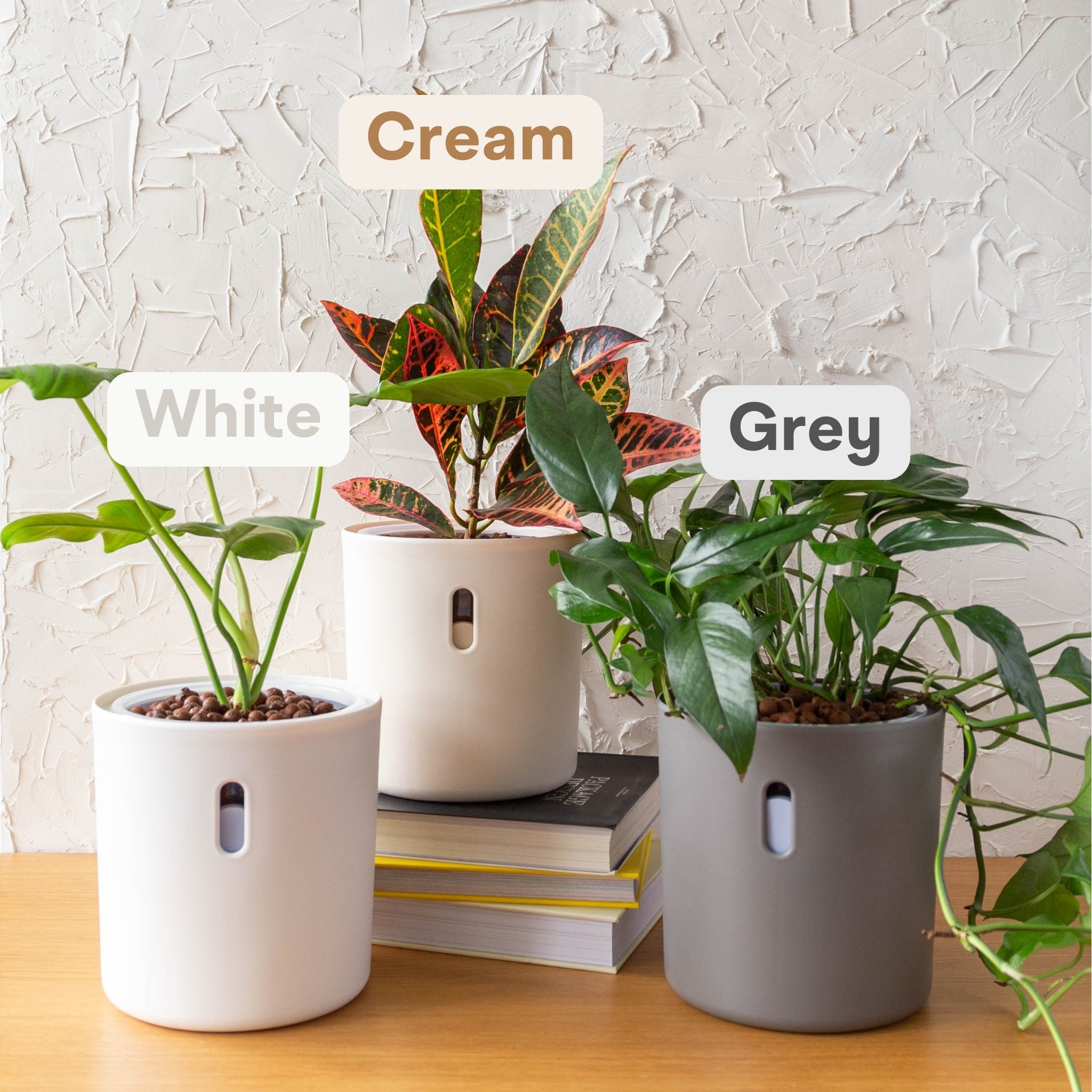 self-watering plant pots indoor Wavyleaf Self Watering Planter | Water Once and Forget It For a Month
